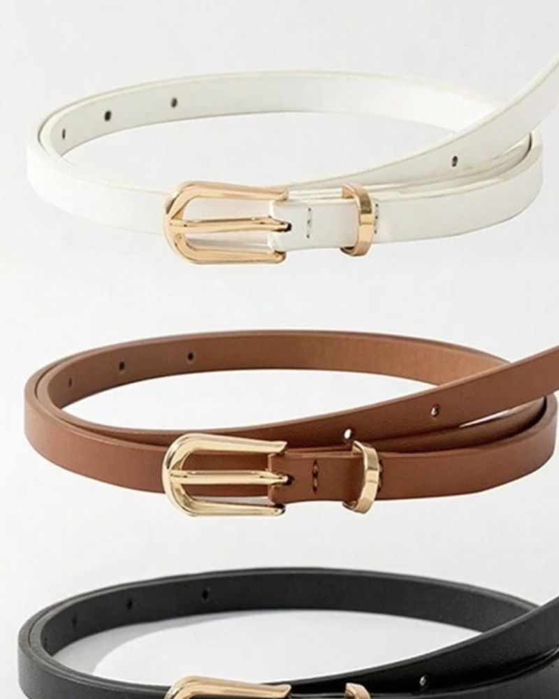 Set de correas blanco, marrón y negro (3 unidades)