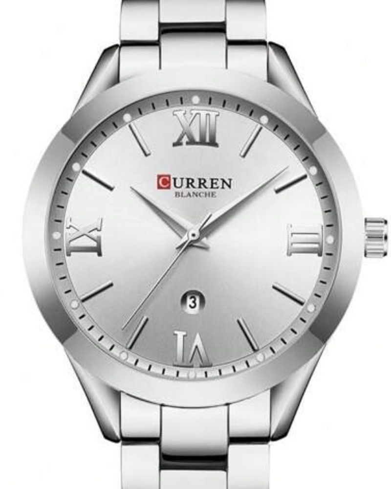 Reloj Curren Blanche plateado, esfera redonda